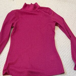 Women’s Long Sleeve Mock Neck Top - Raspberry Pink